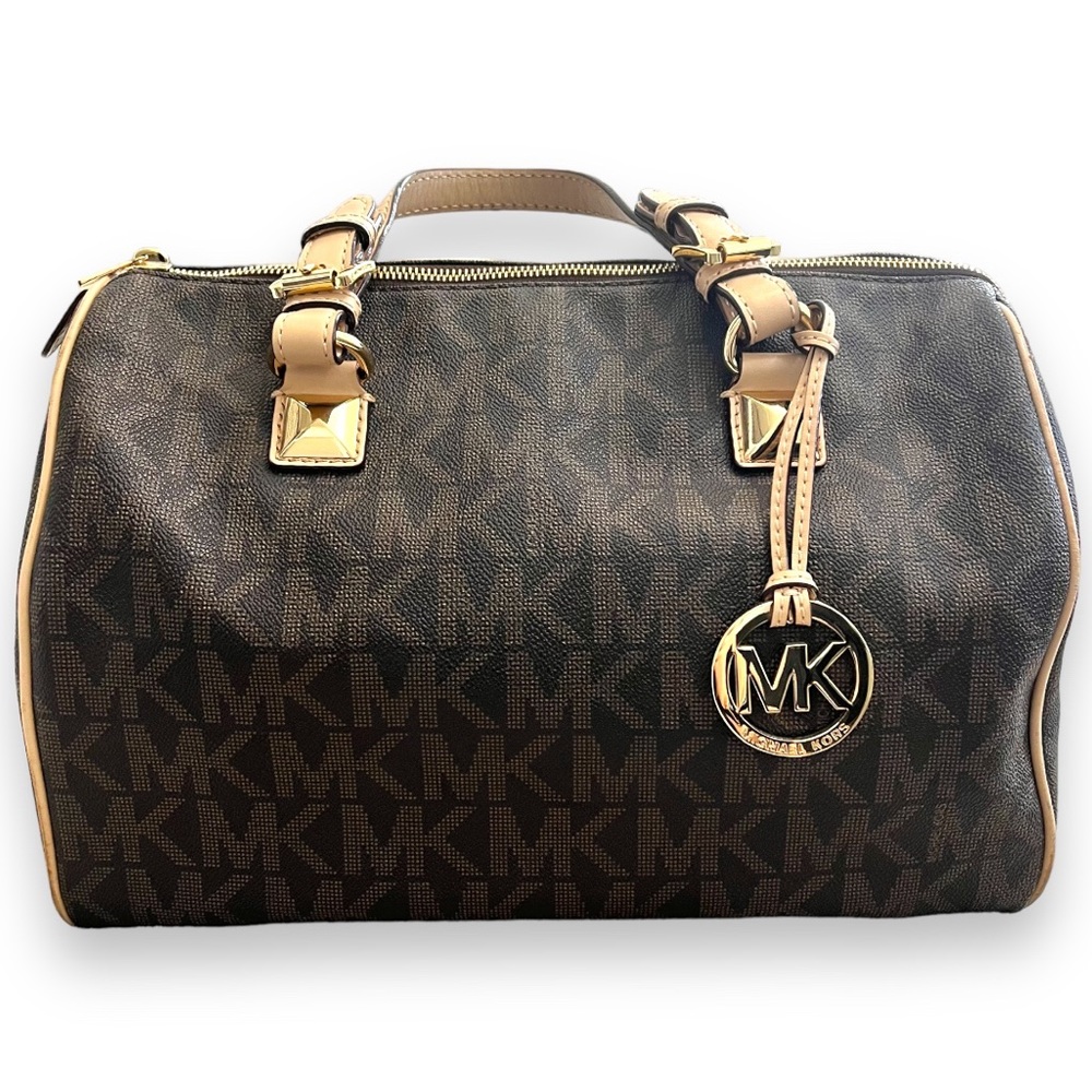 Michael Kors Coated Canvas Leather-Trimmed Handle Bag - Picture 3 of 15